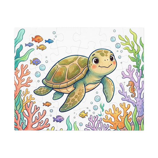 Sea Turtle Jigsaw Puzzle 252 Pieces with Gift Tin — Ocean Animal Puzzle for Kids