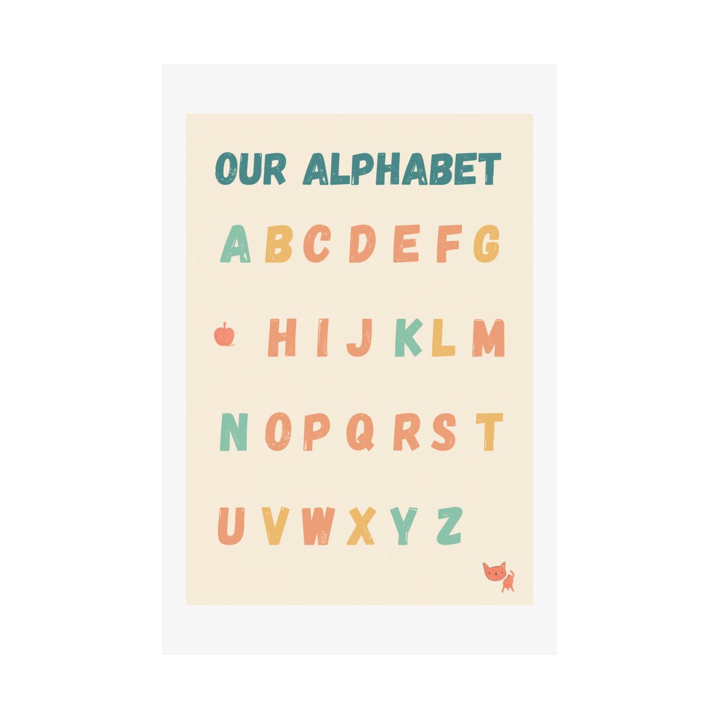 ABC Alphabet Poster for Classroom — Pre-K & Kindergarten Wall Art, A-Z Learning Chart