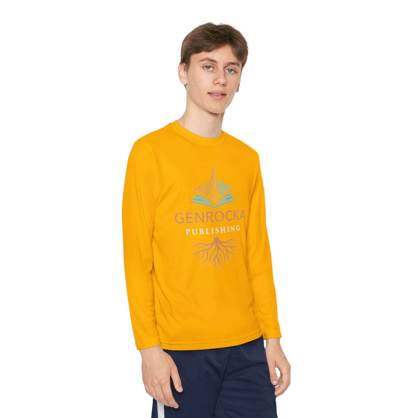 GenRocka Youth Long Sleeve Tee – Roots & Wave Logo Performance Shirt