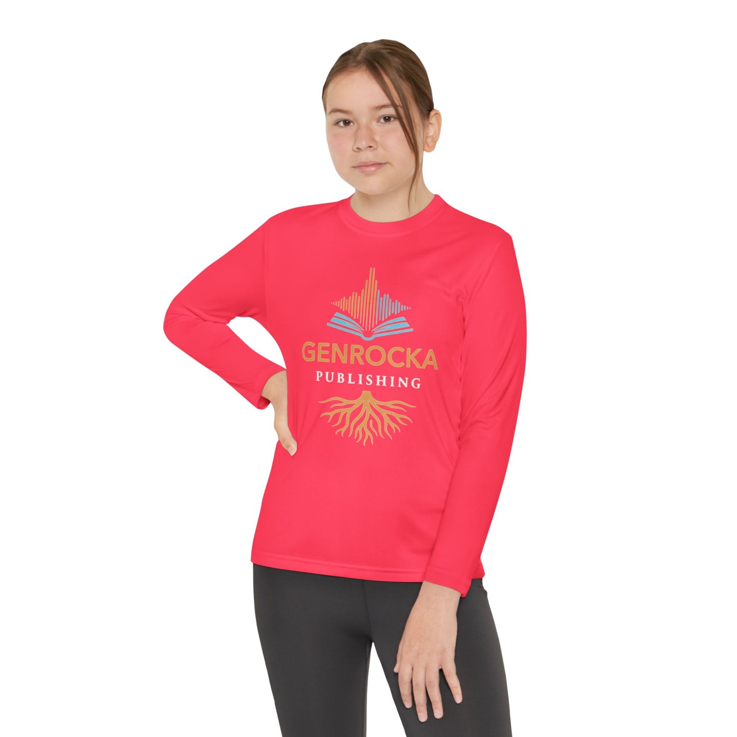 GenRocka Youth Long Sleeve Tee – Roots & Wave Logo Performance Shirt