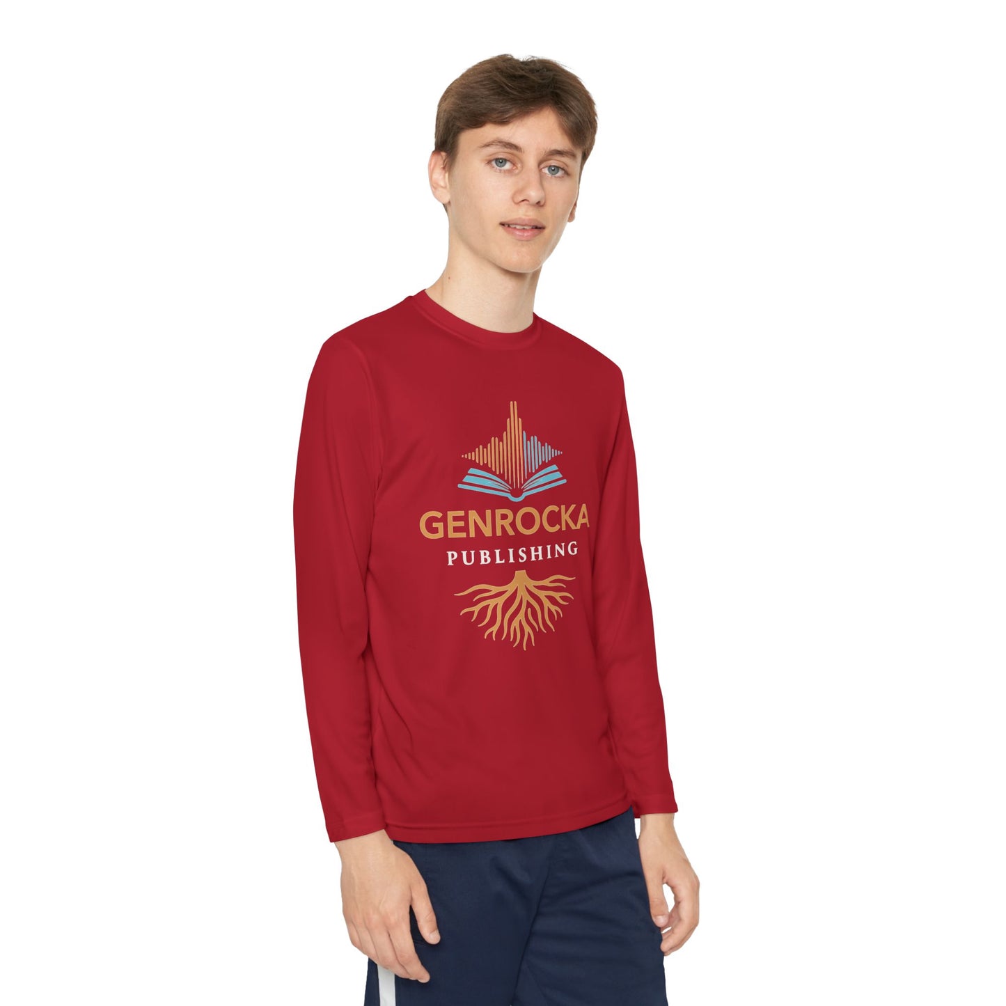 GenRocka Youth Long Sleeve Tee – Roots & Wave Logo Performance Shirt