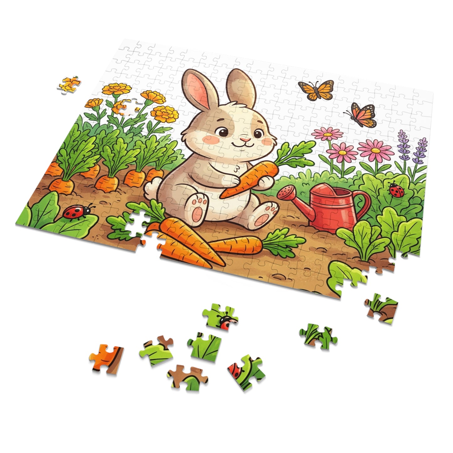 Bunny Jigsaw Puzzle for Kids 252 Pieces — Garden Animal Puzzle with Gift Tin