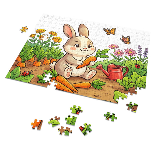 Bunny Jigsaw Puzzle for Kids 252 Pieces — Garden Animal Puzzle with Gift Tin