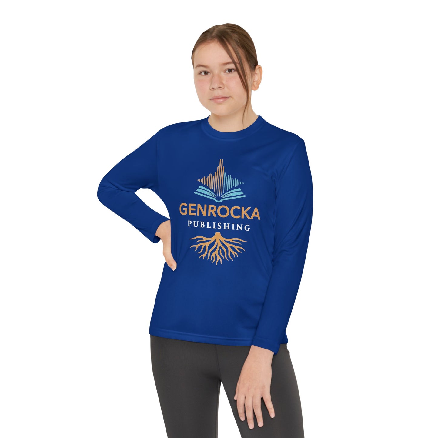 GenRocka Youth Long Sleeve Tee – Roots & Wave Logo Performance Shirt