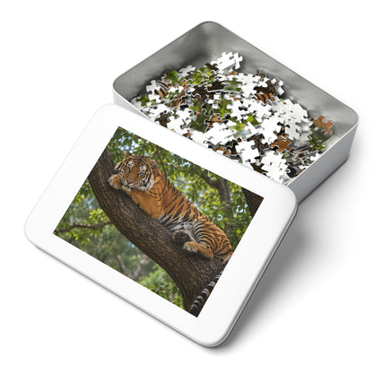 Lazy Tiger Jigsaw Puzzle — 252 Pieces in Gift Tin | Ocean Learning Fun