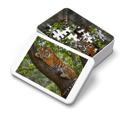 Lazy Tiger Jigsaw Puzzle — 252 Pieces in Gift Tin | Ocean Learning Fun