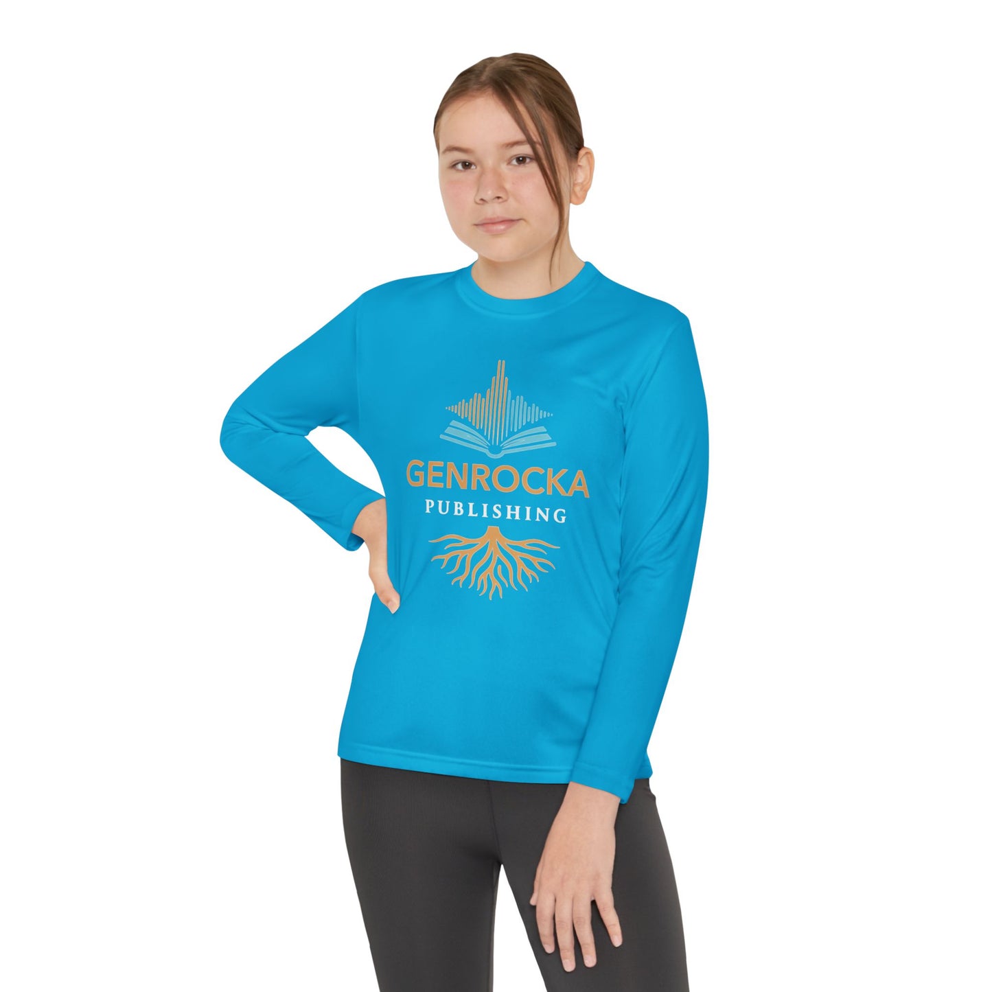 GenRocka Youth Long Sleeve Tee – Roots & Wave Logo Performance Shirt