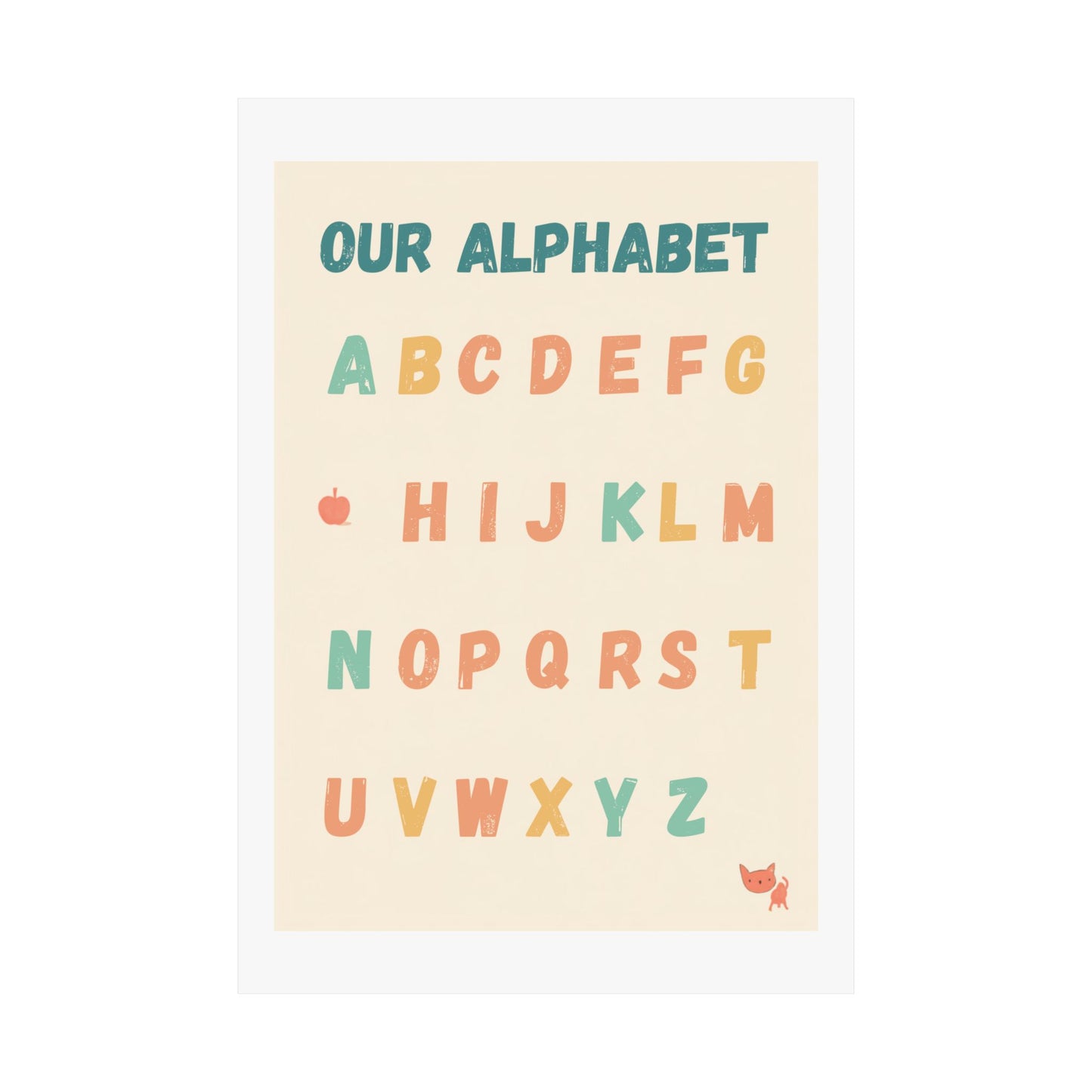 ABC Alphabet Poster for Classroom — Pre-K & Kindergarten Wall Art, A-Z Learning Chart