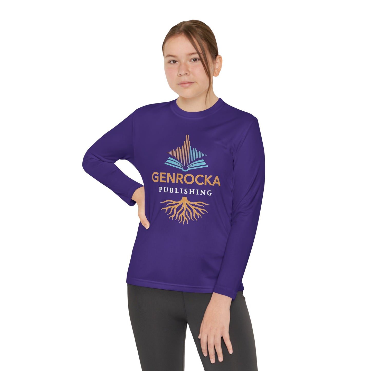GenRocka Youth Long Sleeve Tee – Roots & Wave Logo Performance Shirt
