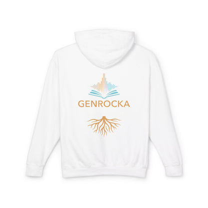 Genrocka Roots Hoodie — Lightweight Cream Hooded Sweatshirt