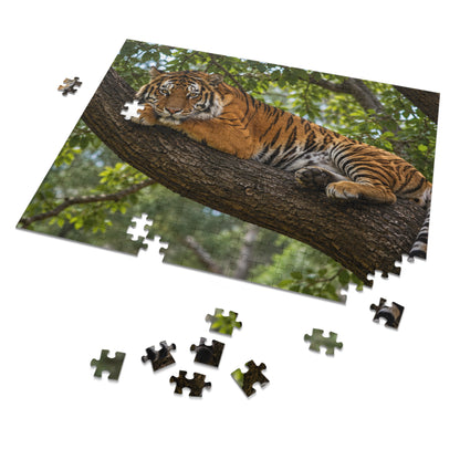 Lazy Tiger Jigsaw Puzzle — 252 Pieces in Gift Tin | Ocean Learning Fun