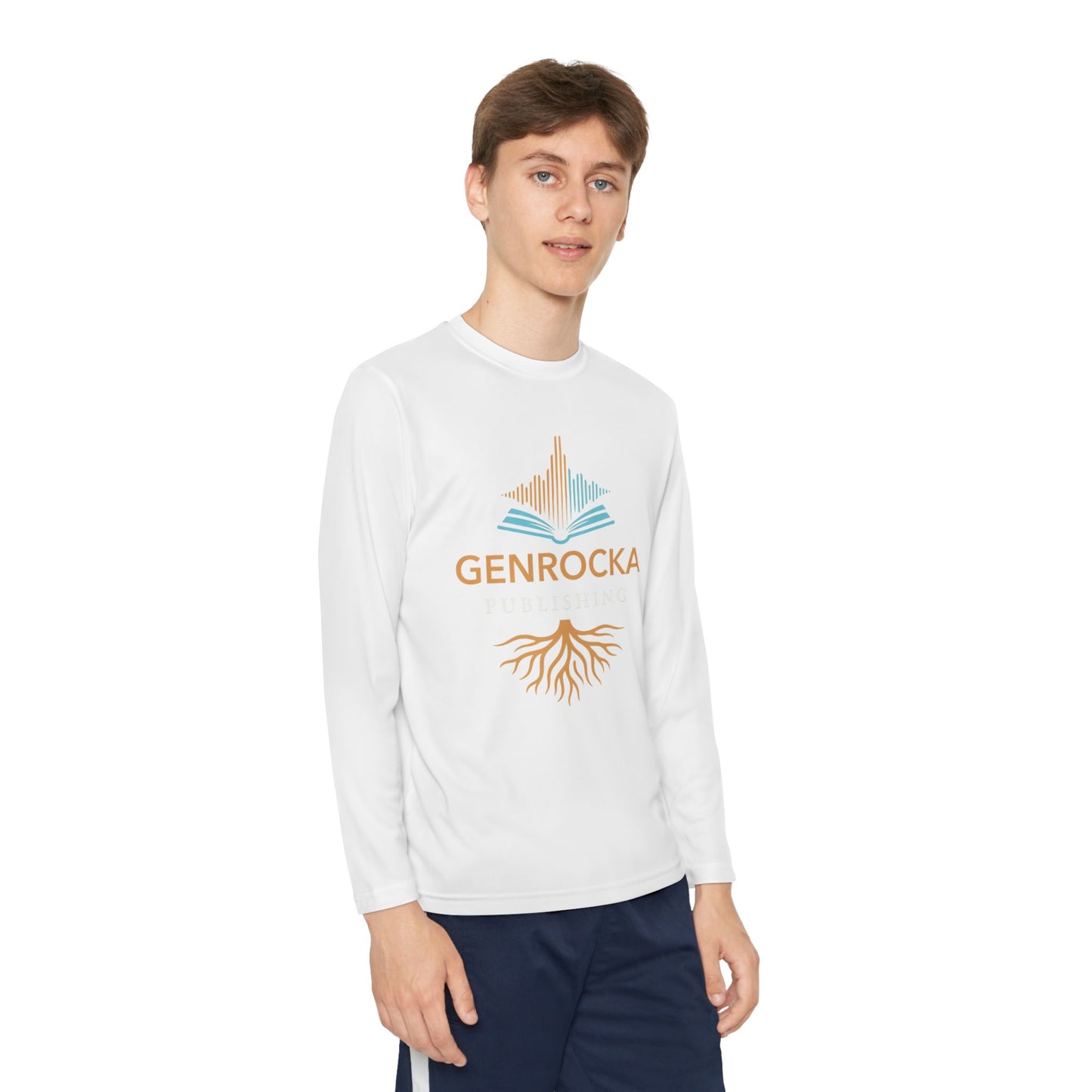 GenRocka Youth Long Sleeve Tee – Roots & Wave Logo Performance Shirt