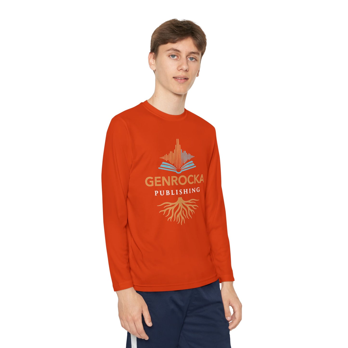 GenRocka Youth Long Sleeve Tee – Roots & Wave Logo Performance Shirt