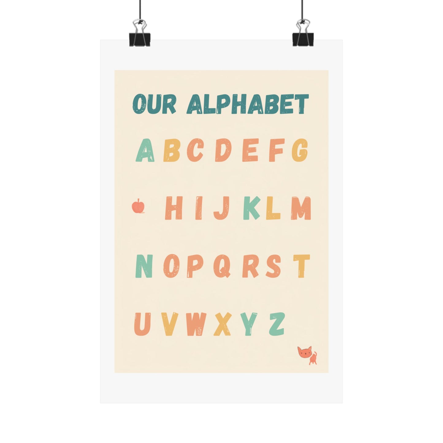 ABC Alphabet Poster for Classroom — Pre-K & Kindergarten Wall Art, A-Z Learning Chart