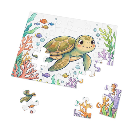Sea Turtle Jigsaw Puzzle 252 Pieces with Gift Tin — Ocean Animal Puzzle for Kids