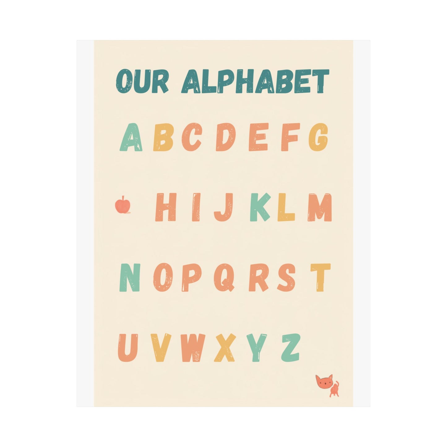 ABC Alphabet Poster for Classroom — Pre-K & Kindergarten Wall Art, A-Z Learning Chart