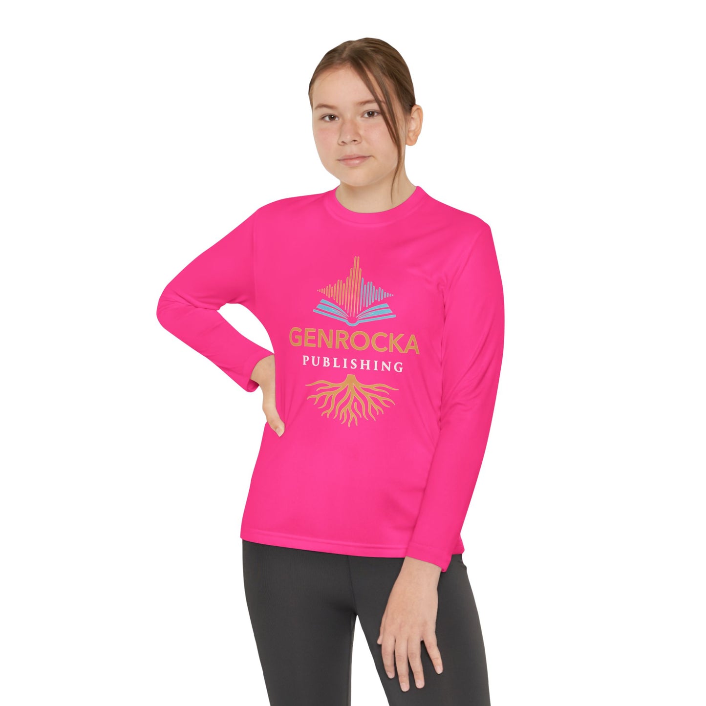 GenRocka Youth Long Sleeve Tee – Roots & Wave Logo Performance Shirt