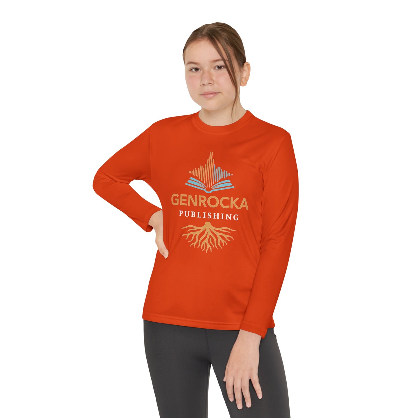 GenRocka Youth Long Sleeve Tee – Roots & Wave Logo Performance Shirt