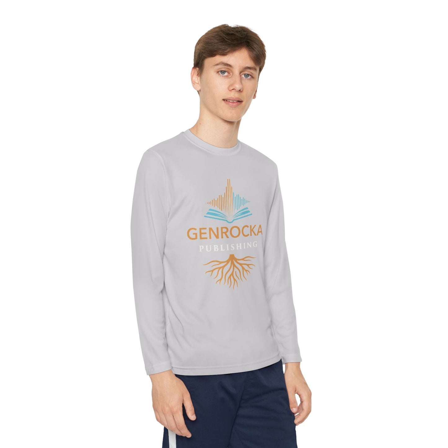 GenRocka Youth Long Sleeve Tee – Roots & Wave Logo Performance Shirt