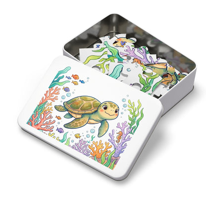 Sea Turtle Jigsaw Puzzle 252 Pieces with Gift Tin — Ocean Animal Puzzle for Kids