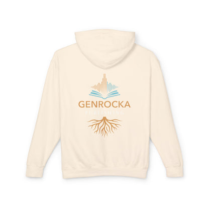 Genrocka Roots Hoodie — Lightweight Cream Hooded Sweatshirt