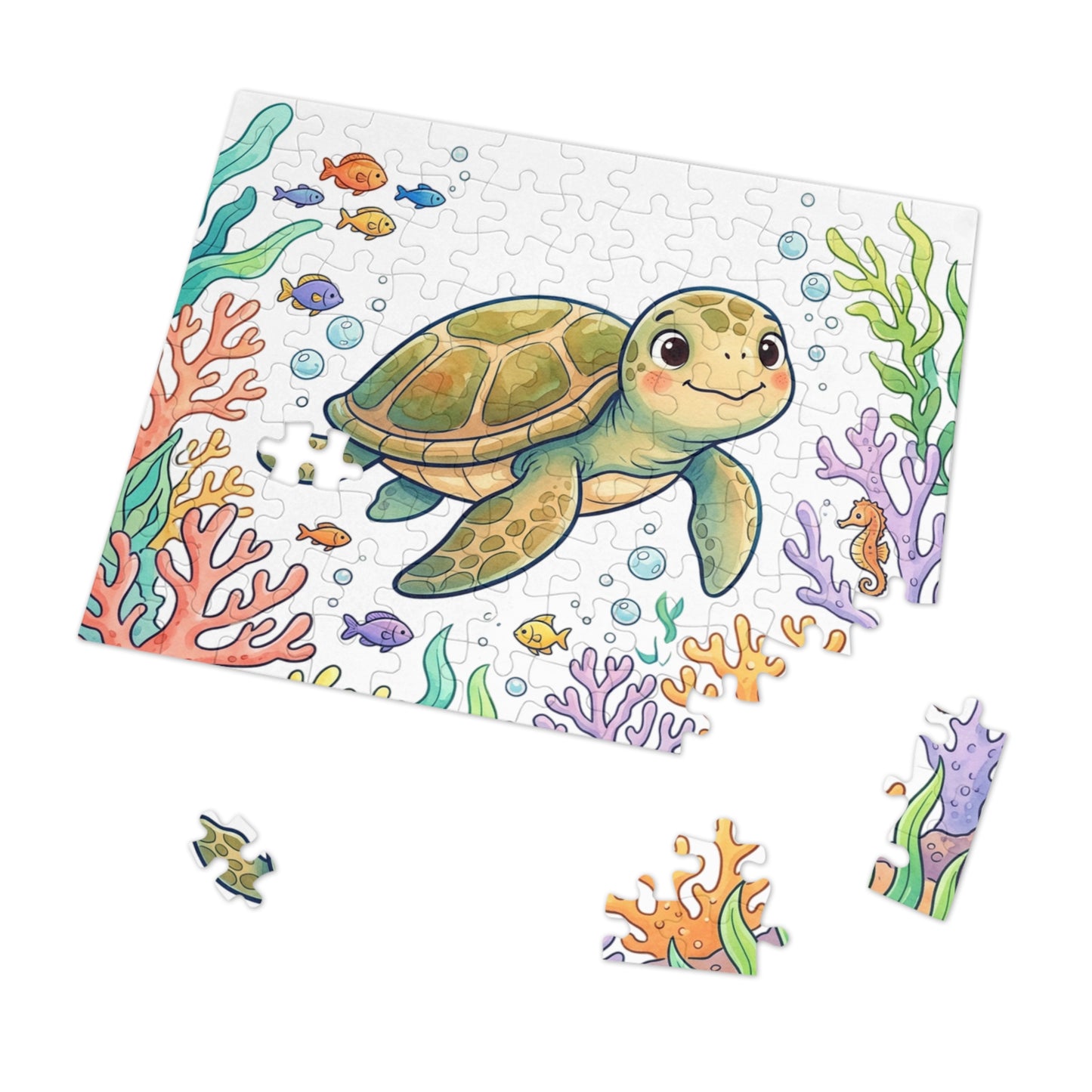 Sea Turtle Jigsaw Puzzle 252 Pieces with Gift Tin — Ocean Animal Puzzle for Kids