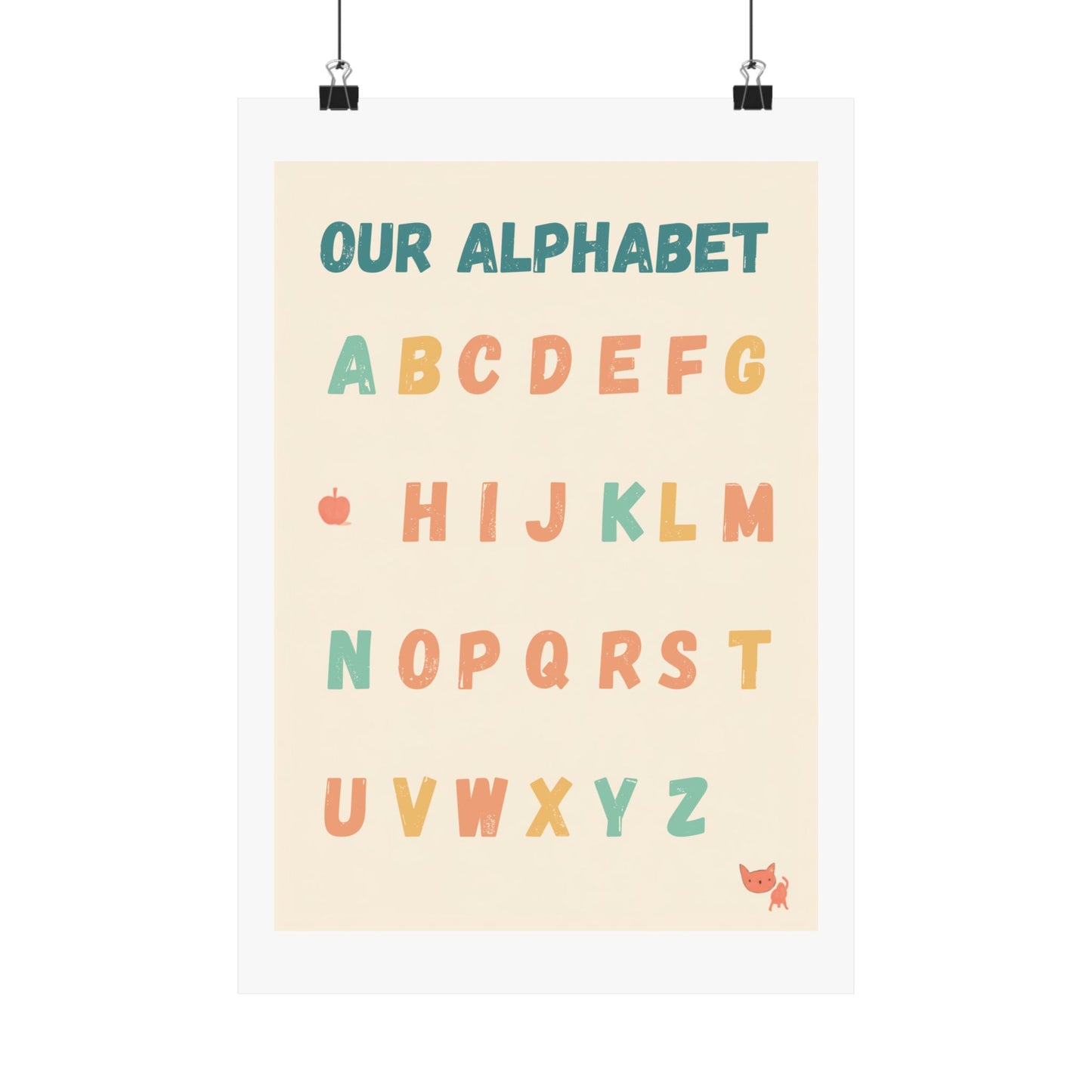 ABC Alphabet Poster for Classroom — Pre-K & Kindergarten Wall Art, A-Z Learning Chart