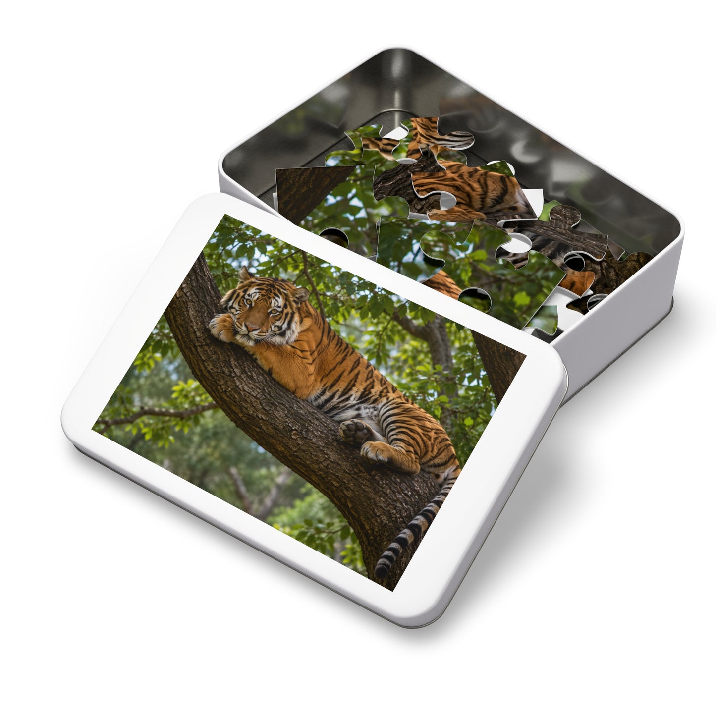 Lazy Tiger Jigsaw Puzzle — 252 Pieces in Gift Tin | Ocean Learning Fun