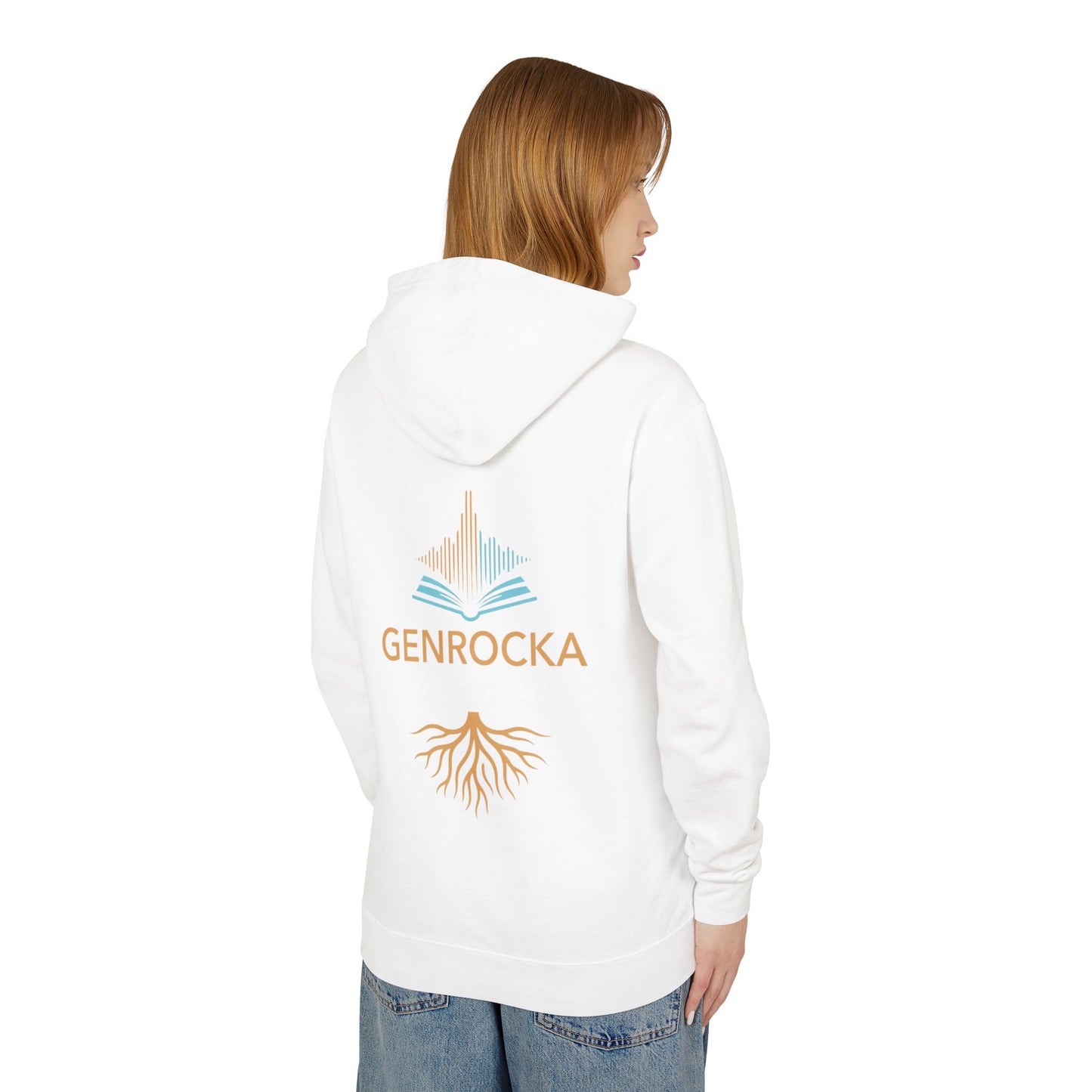Genrocka Roots Hoodie — Lightweight Cream Hooded Sweatshirt