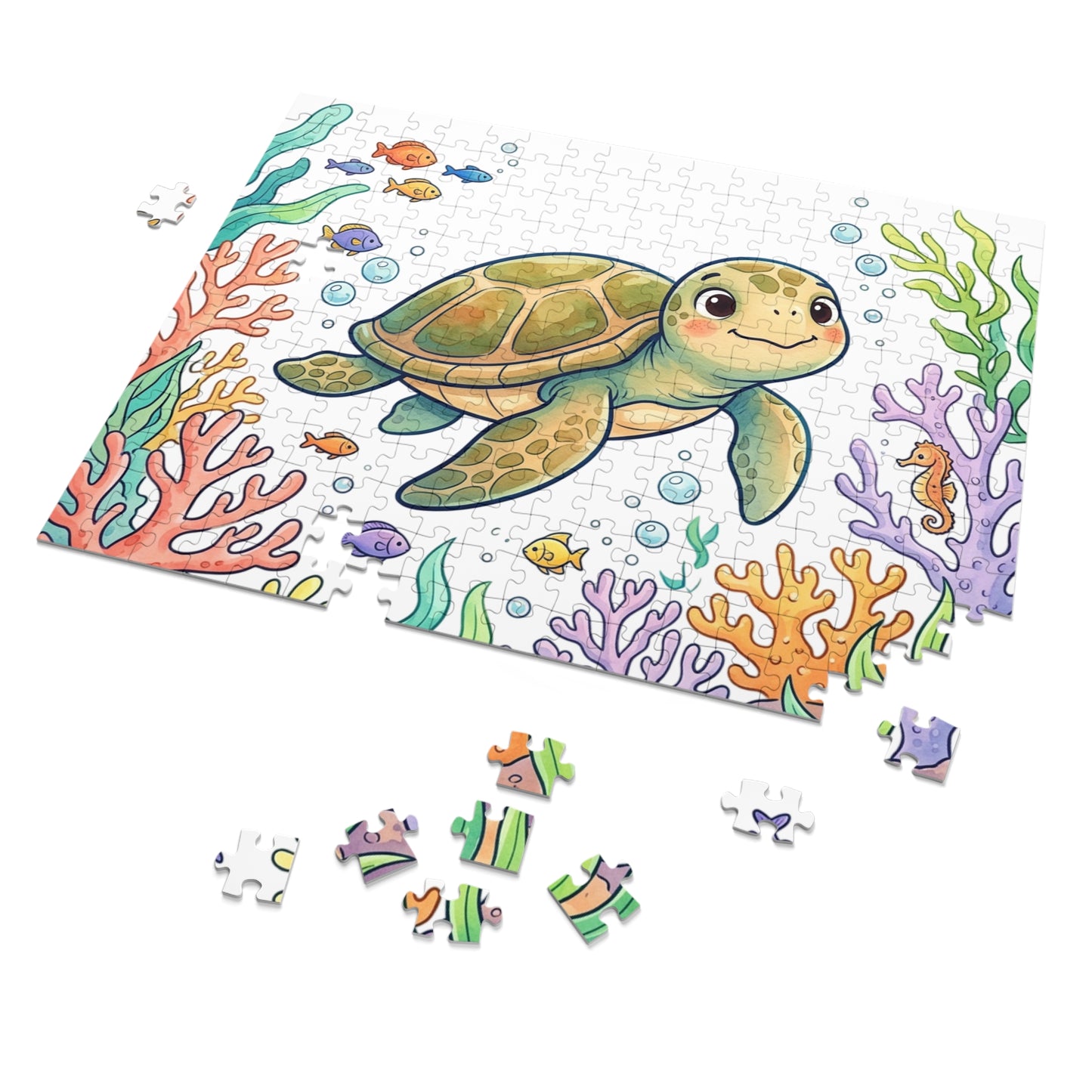 Sea Turtle Jigsaw Puzzle 252 Pieces with Gift Tin — Ocean Animal Puzzle for Kids