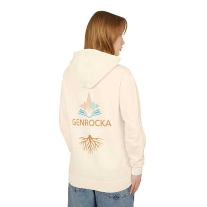 Genrocka Roots Hoodie — Lightweight Cream Hooded Sweatshirt