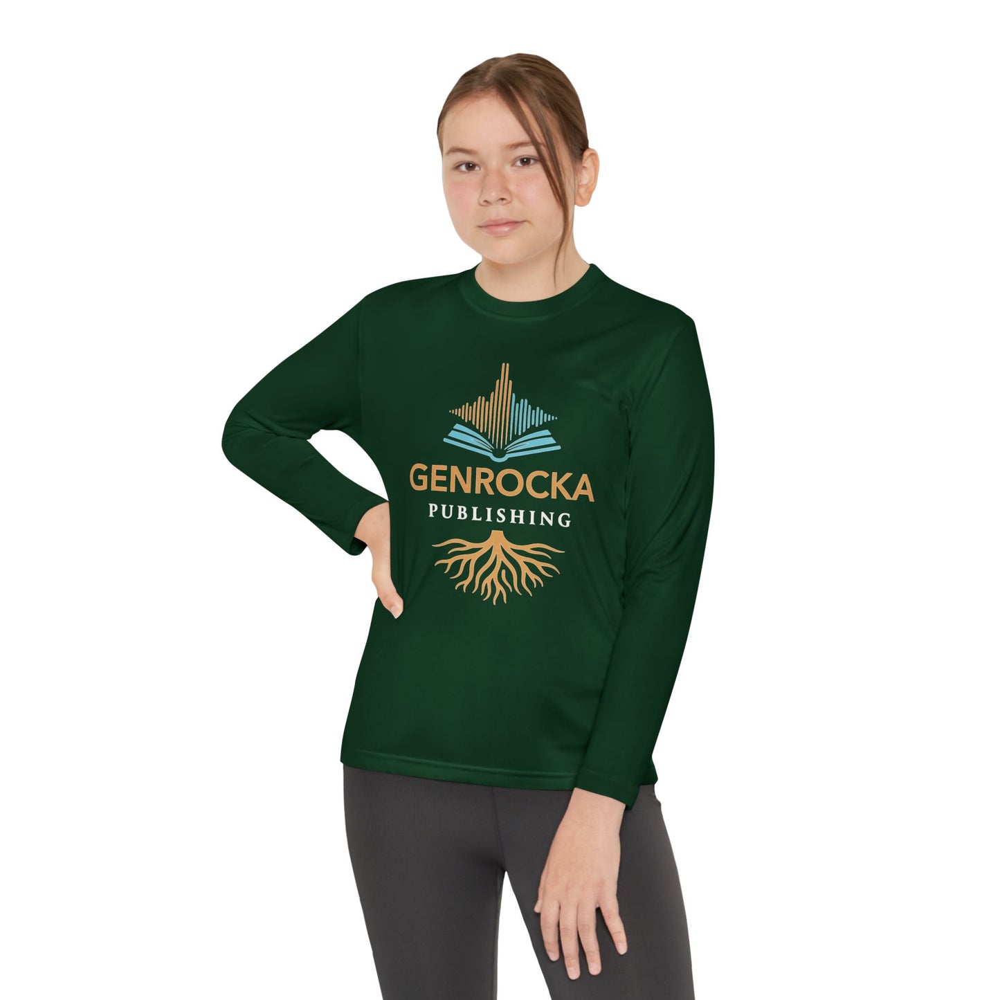 GenRocka Youth Long Sleeve Tee – Roots & Wave Logo Performance Shirt