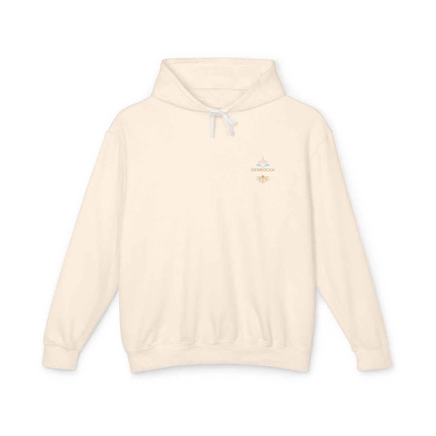 Genrocka Roots Hoodie — Lightweight Cream Hooded Sweatshirt
