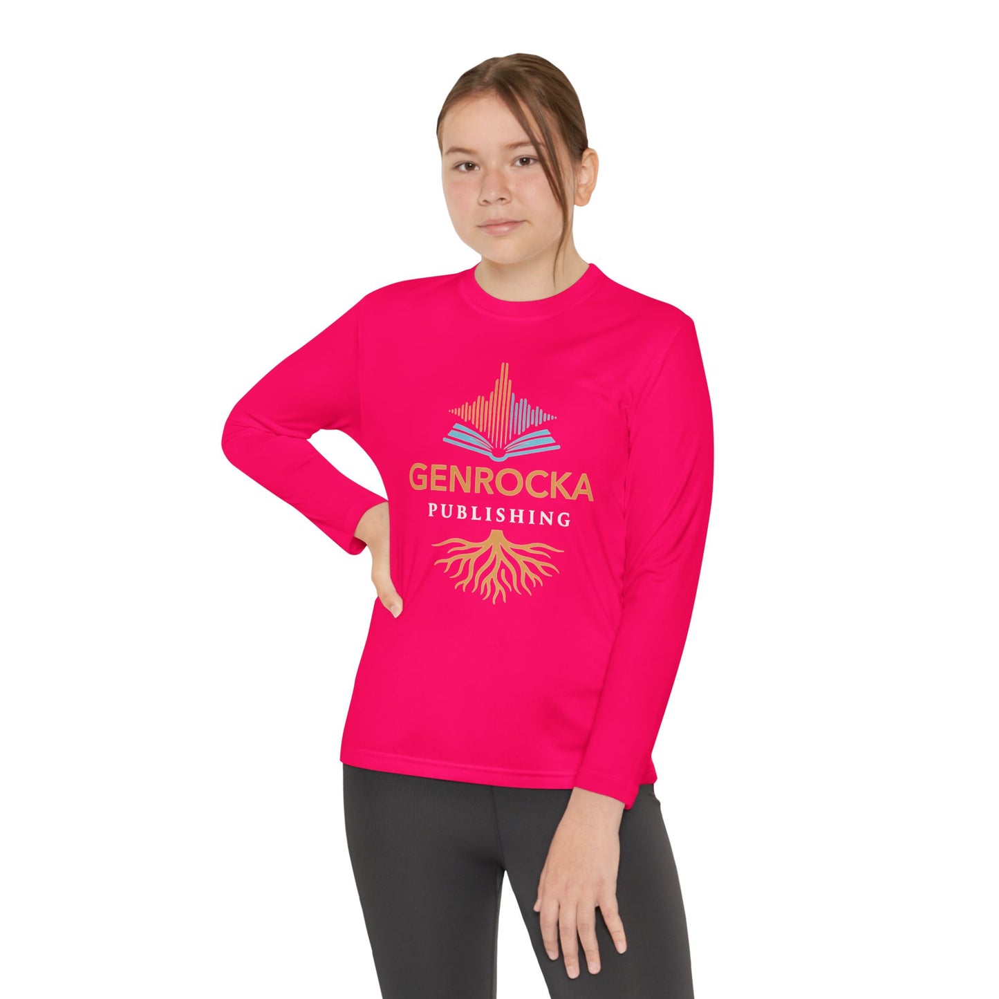 GenRocka Youth Long Sleeve Tee – Roots & Wave Logo Performance Shirt
